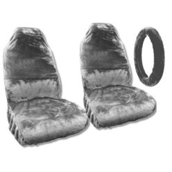 Sheepskin Seat Covers Unique Imports Sheepskin Seat Covers Pair Steering Cover Grey Fleece Bucket Seats
