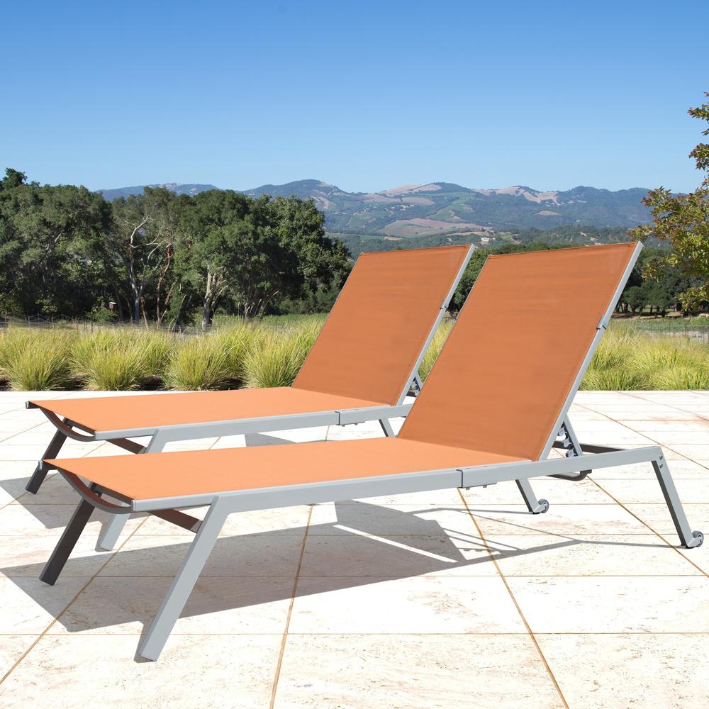 Corvus  Torino Adjustable Sling Fabric Patio Chaise Lounge