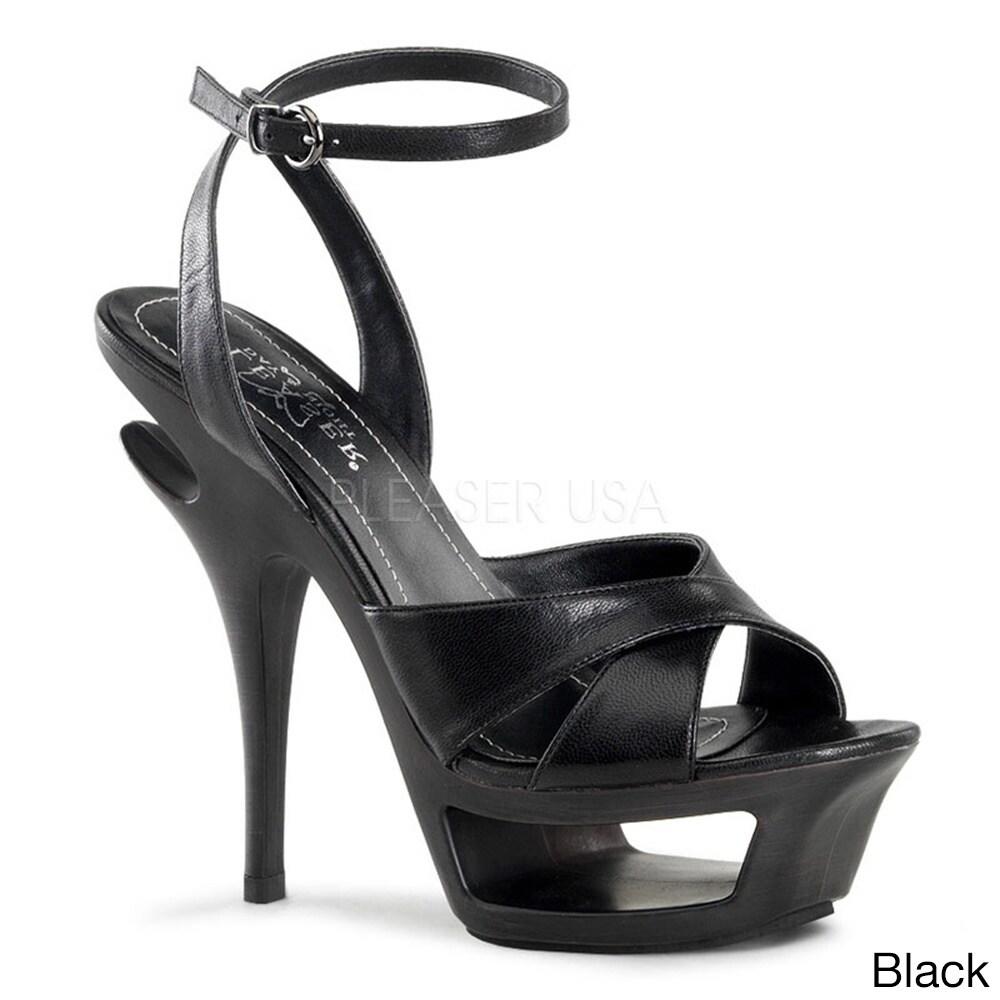 Pleaser Day & Night  Women's 'Deluxe-630' Ankle Wrap Cut-out Sandals