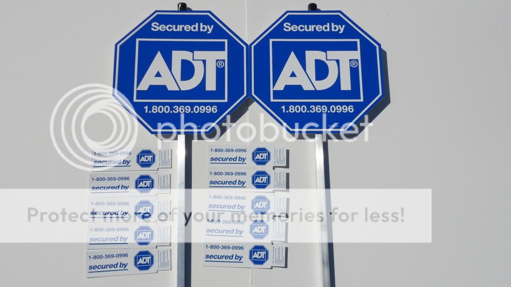 ADT Home Security 2 AUTHENTIC ADT HOME SECURITY ALARM SYSTEM YARD SIGN & 10 WINDOW STICKERS DECALS at Sears.com