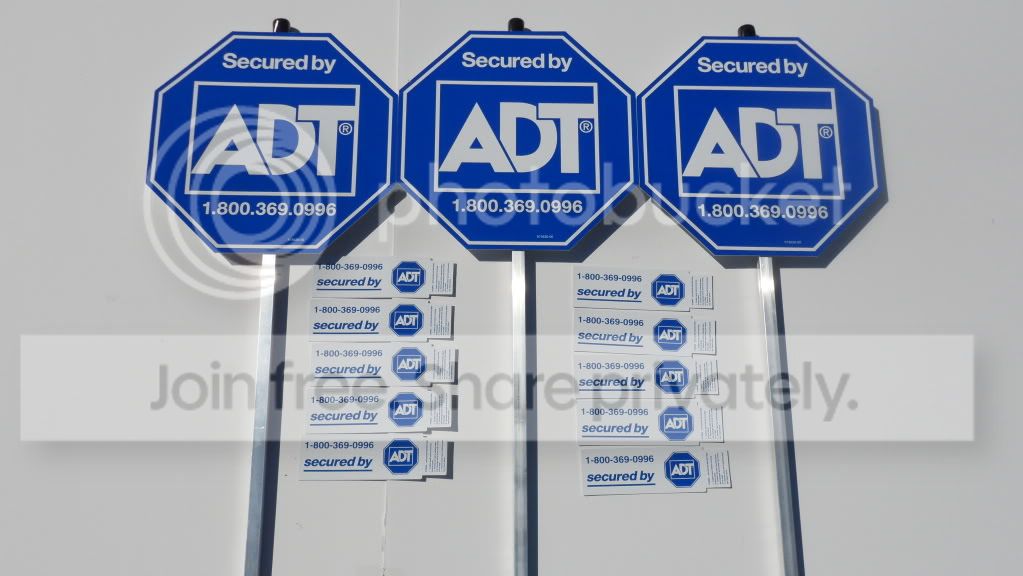 ADT Home Security 3 AUTHENTIC ADT HOME SECURITY ALARM SYSTEM YARD SIGNS & 10 WINDOW STICKERS DECALS at Sears.com