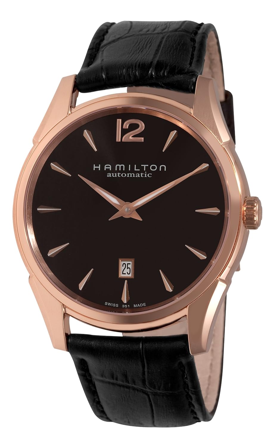 Hamilton Men's H38645735 Jazzmaster Slim Black Dial Watch at Sears.com