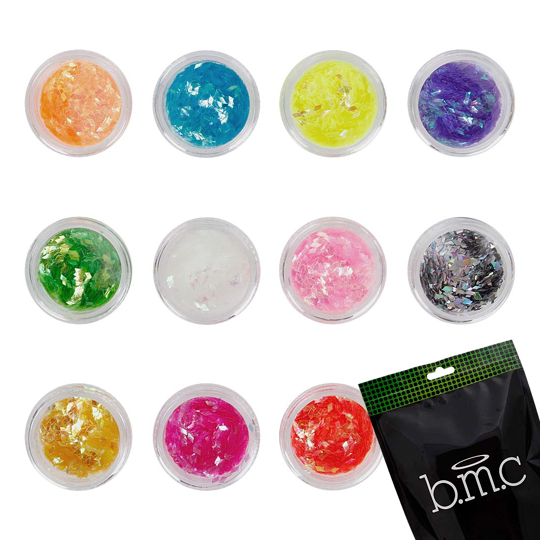 b.m.c BMC 12pc Mixed Color Nail Polish Art Design Shinny Sparkle Glitter Shapes Set b.m.c BMC 12pc Mixed Color Nail Polish Art Design Shinny Sparkle Glitter Shapes Set