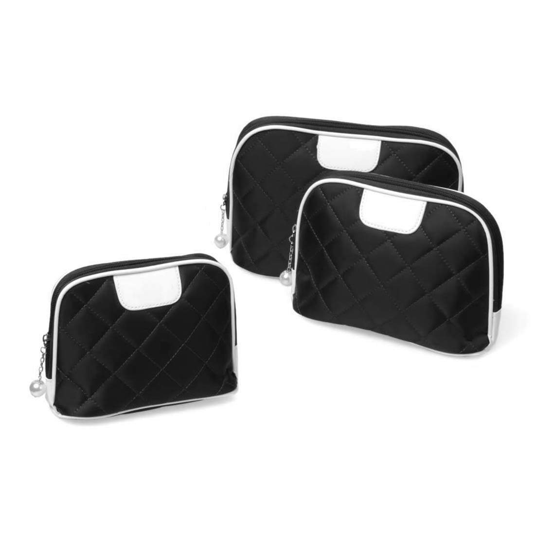 UPC 700580486170 product image for BMC 3 pc Diamond Quilted Nylon Makeup Organizer Travel Case Cosmetic Bag Set | upcitemdb.com