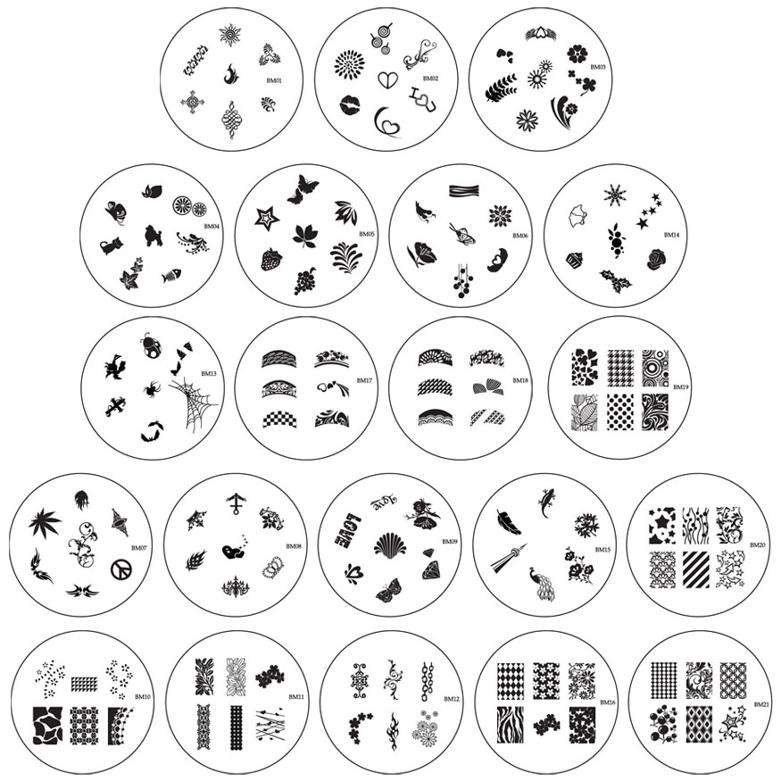 Bundle Monster Nailart Nail Stamp Stamping Image Manicure Plate Accessories 21pc at Sears.com