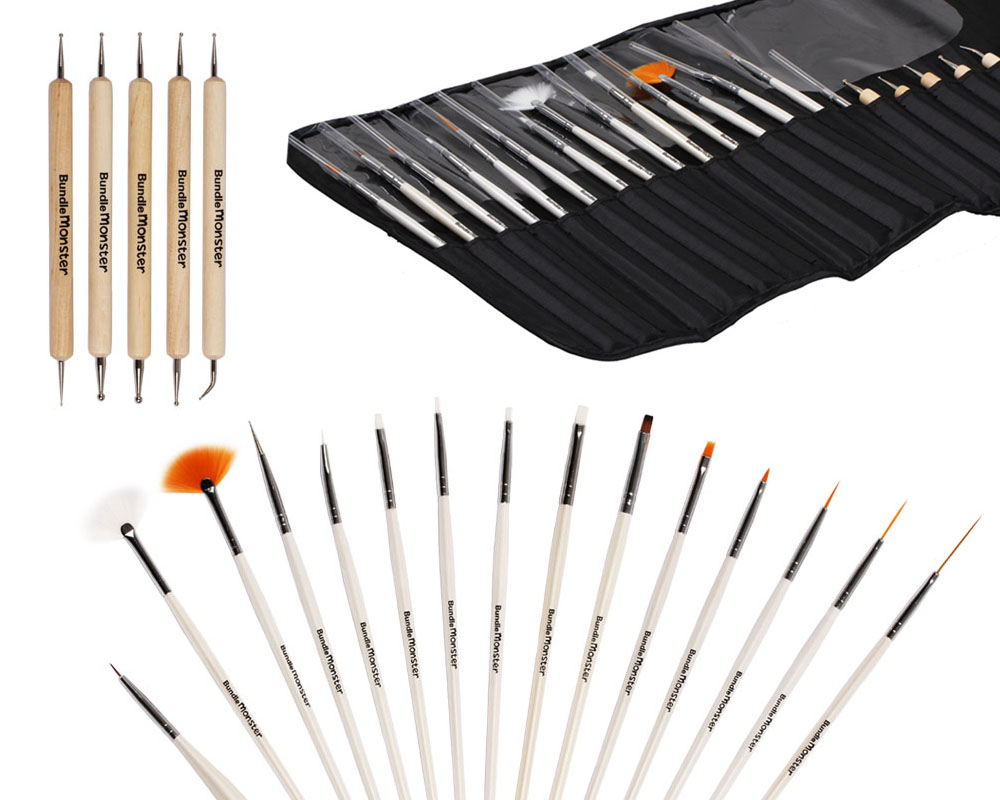 UPC 609613421754 product image for Bundle Monster 20pc Nail Art Design Painting Dotting Pen Brushes Tool Kit Set | upcitemdb.com