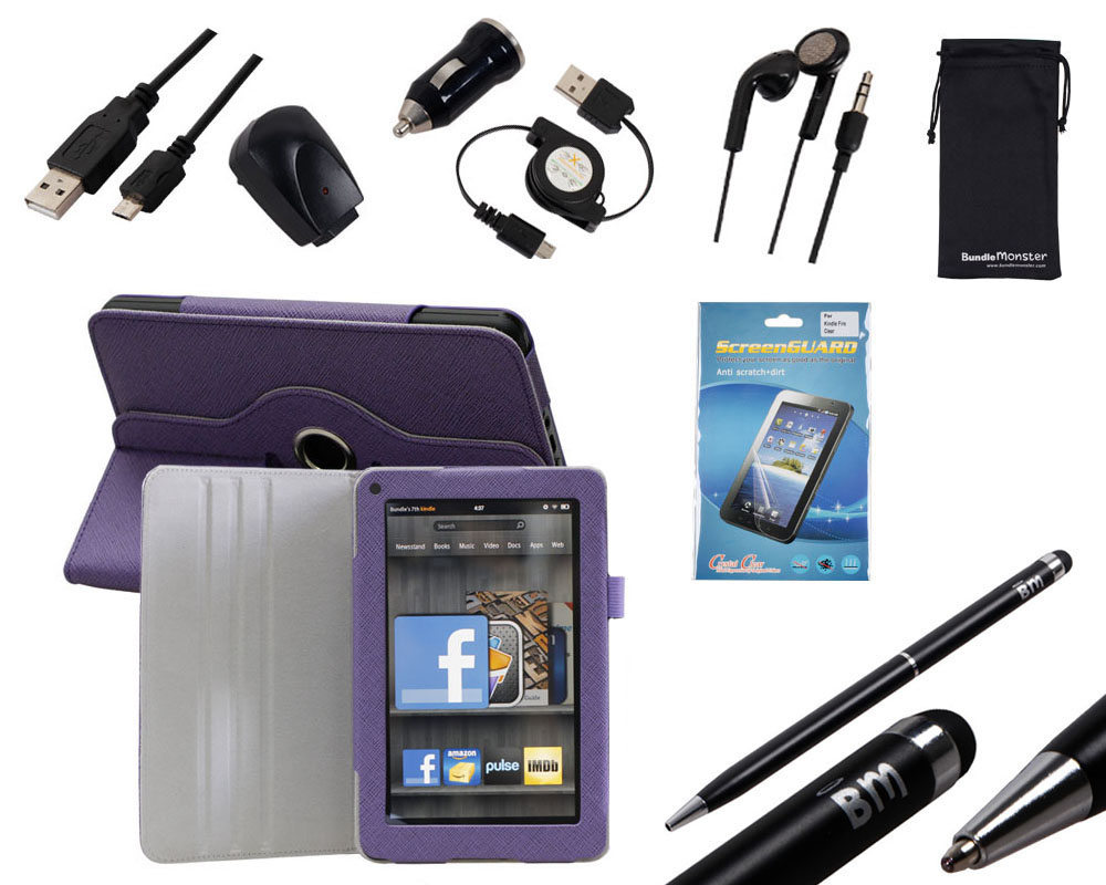 Bundle Monster 9in1 Kindle Fire Accessory Kit Case+Cover+Chargers+Stylus+Cable at Sears.com