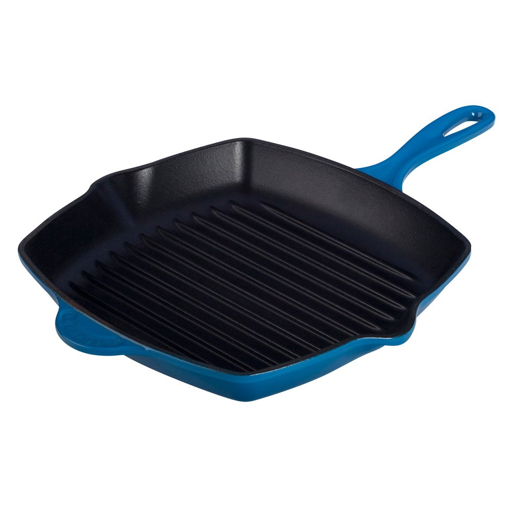 Le Creuset Enameled Cast Iron 10 1/4 Inch Square Skillet Grill  Marseille L2021-2659