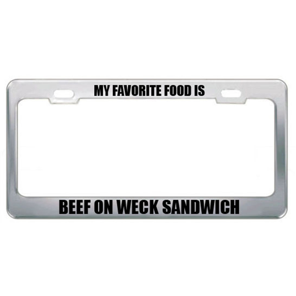 Speedypros My Favourite Food Is Beef On Weck Sandwich Eat License Plate Frame Tag at Sears.com