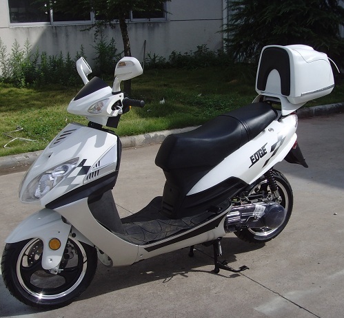 Peace Power Sports Edge TPGS-818 WHITE Gas 150cc Moped Scooter w/ Rear Mounted Storage Trunk at Sears.com
