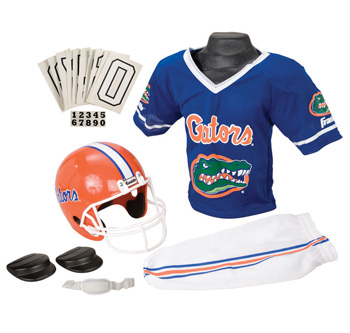 Franklin Sports NCAA Florida Gators Kids College Football Uniform Set - Youth Uniform Set - Includes Jersey, Helmet, Pants - Youth Small (B003XQP7NS)