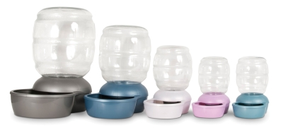 Petmate Replendish Gravity Pet Waterer with Microban for Cats and Dogs  0.5 Gallon  Gray