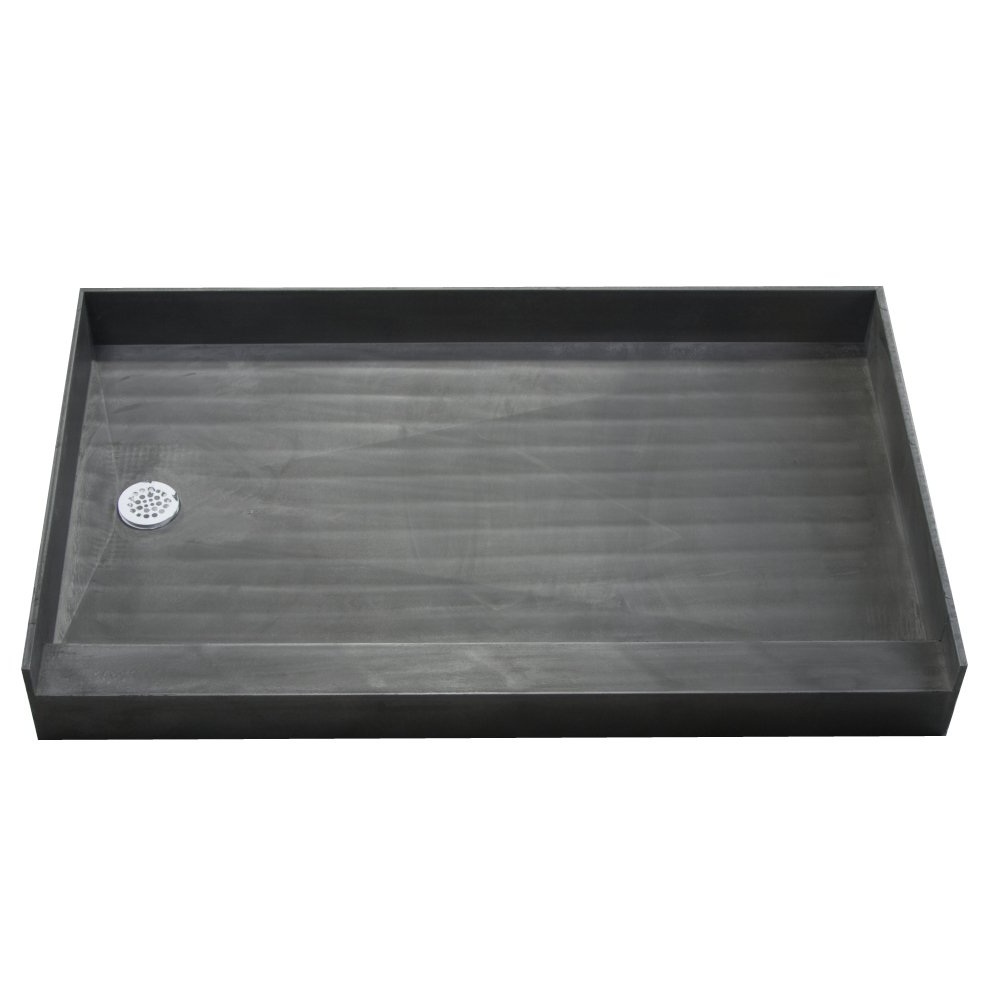 Tile Redi 3754LBO Shower Pan with Integrated Left Hand Side PVC Drain, 37-Inch Depth by 54-Inch Width at Sears.com