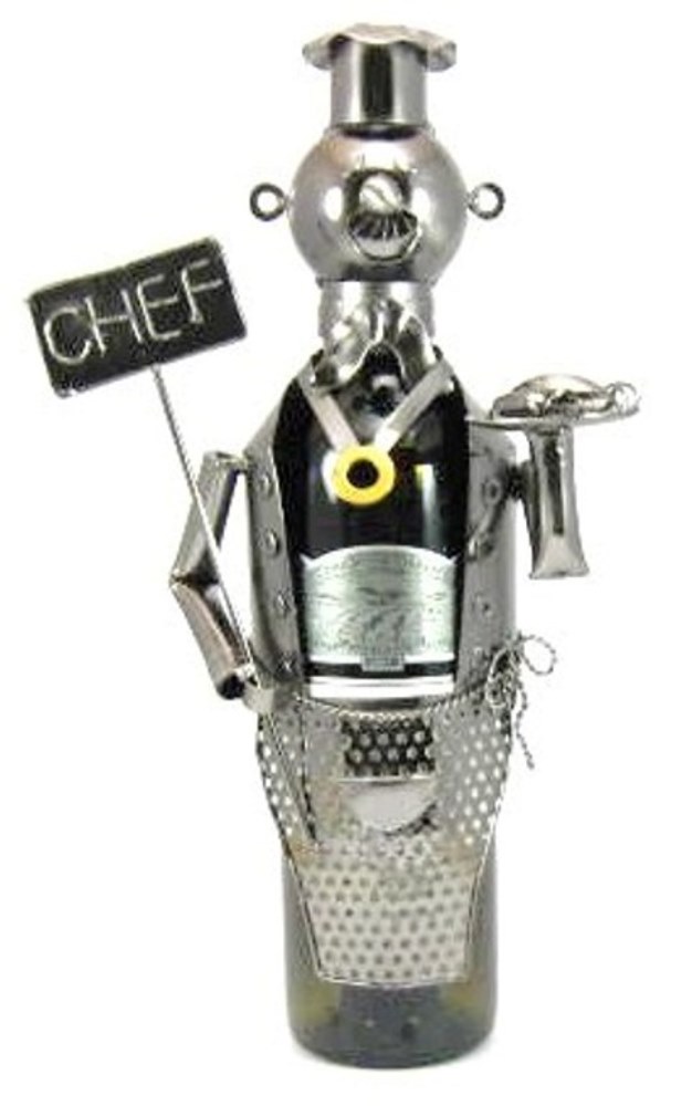 Berkeley Designs Head Cook Chef Wine Caddy Bottle Holder Metal Art Decor at Sears.com