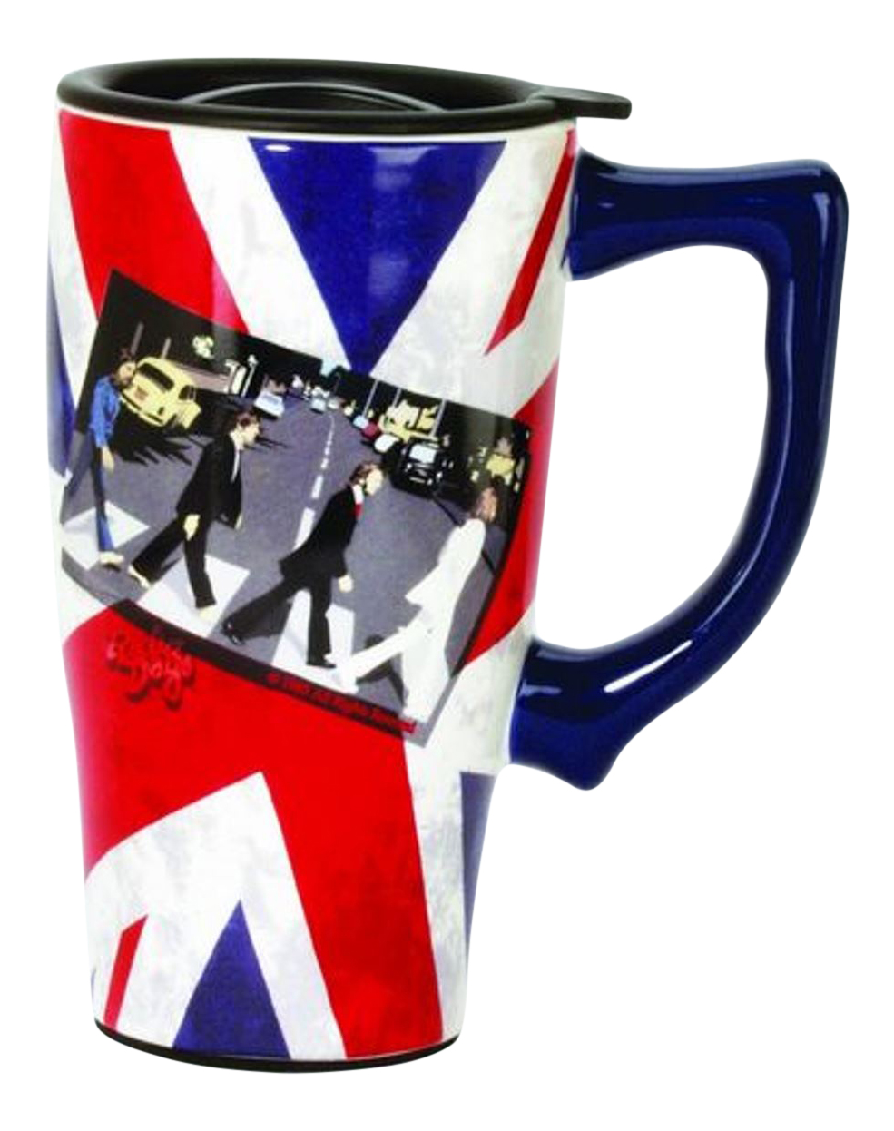 SPOONTIQUES Beatles Fab 4 Crossing Abbey Road Travel Mug 16 Oz. Ceramic Coffee Latte Tea SPOONTIQUES Beatles Fab 4 Crossing Abbey Road Travel Mug 16 Oz. Ceramic Coffee Latte Tea