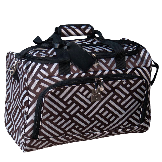 UPC 040413004752 product image for Jenni Chan Signature 17-Inch City Duffel Bag - Brown & Silver | upcitemdb.com