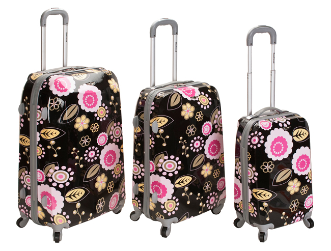 Rockland Vision Hardside Spinner Upright 3-Piece Luggage Set - Pucci Rockland Vision Hardside Spinner Upright 3-Piece Luggage Set - Pucci