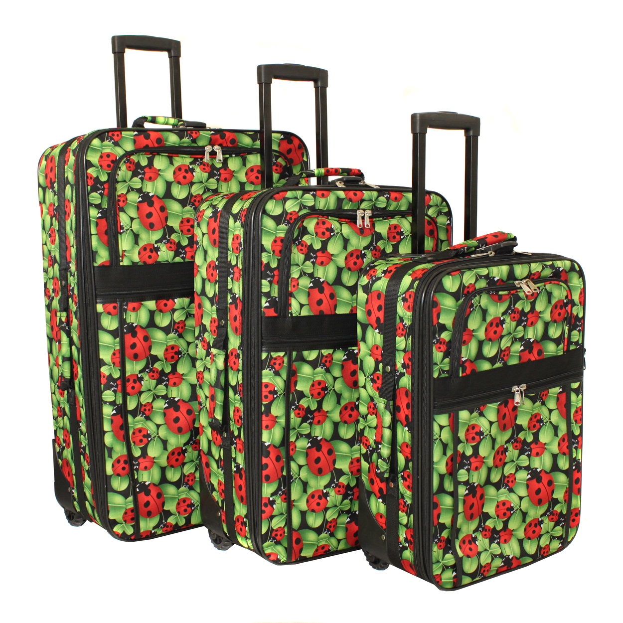All-Seasons Prints 3-Piece Expandable Upright Luggage Set - Ladybug All-Seasons Prints 3-Piece Expandable Upright Luggage Set - Ladybug