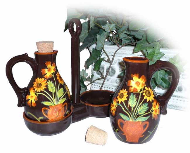 ecWorld English Sunflower Handpainted Oil and Vinegar Set at Sears.com