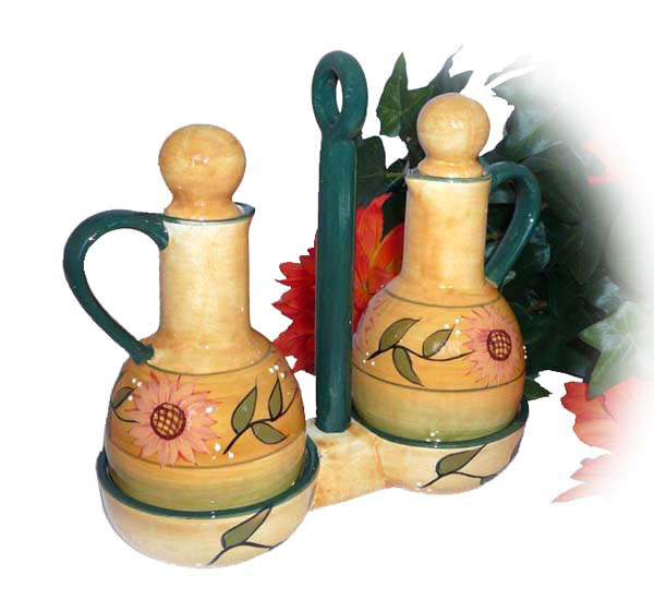 ecWorld Sunflower Garden Hand-Painted Oil and Vinegar Set at Sears.com