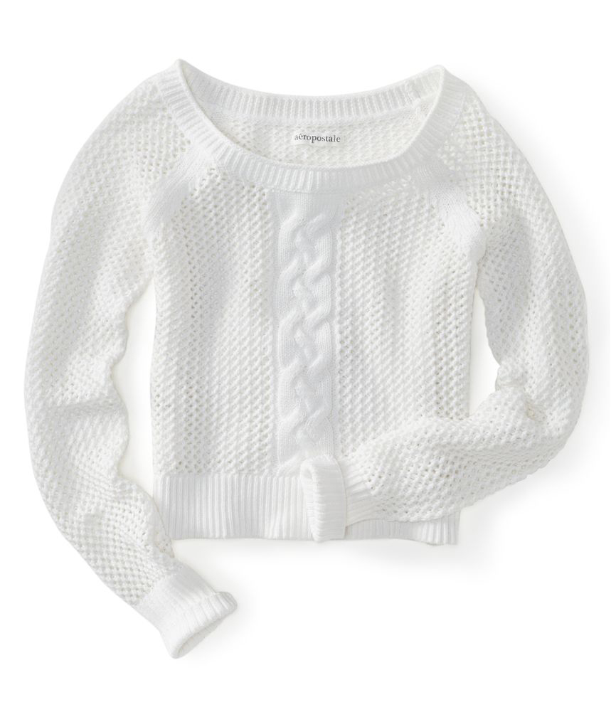 A�ropostale womens crochet cable knit sweater - Style 9221 at Sears.com