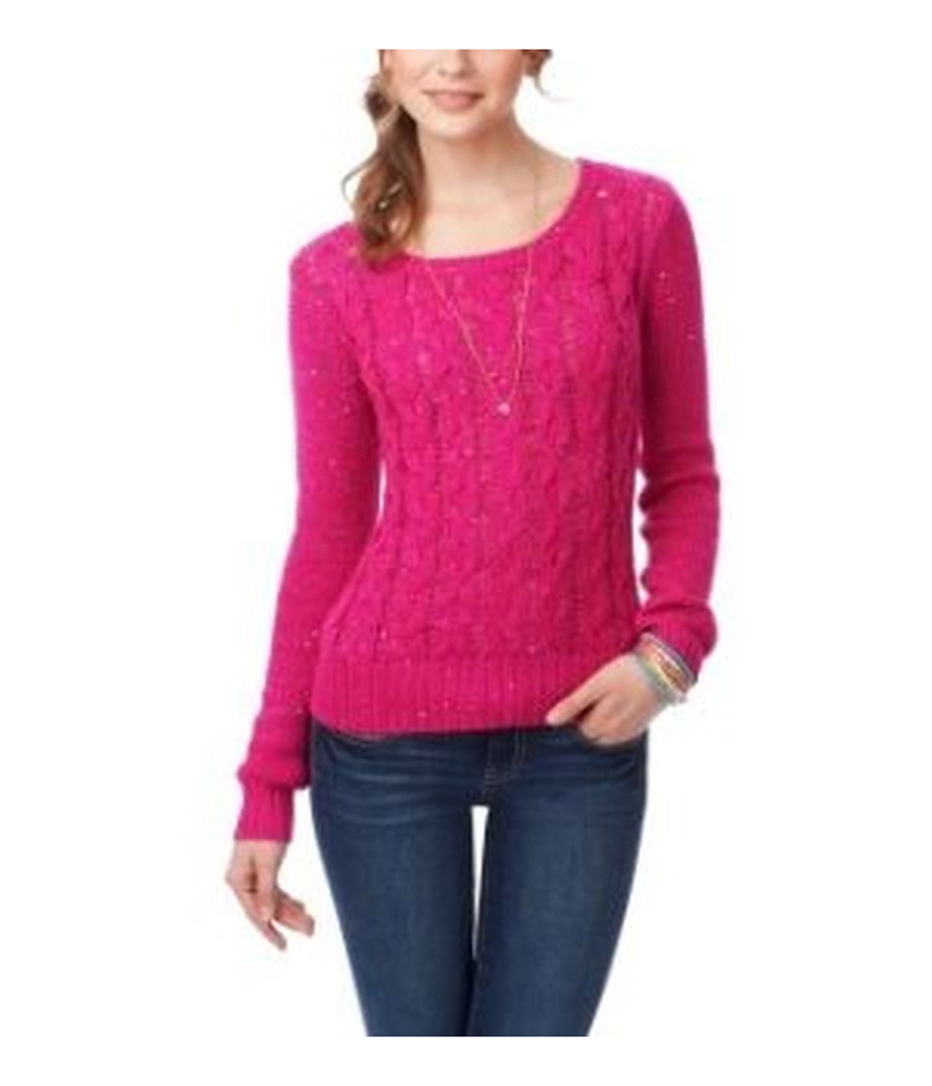 A�ropostale womens heavy shimmer cable knit sweater - Style 8747 at Sears.com