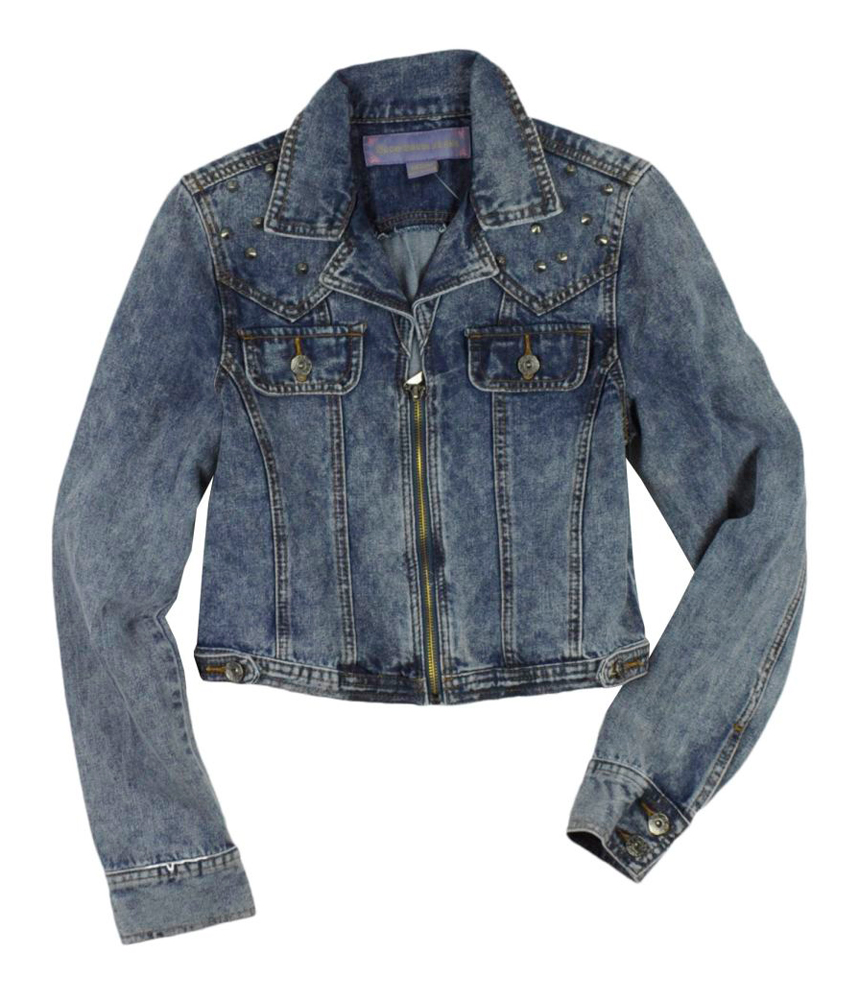 Boom Boom Jeans womens studded full zip denim jacket - Style 0003 at Sears.com
