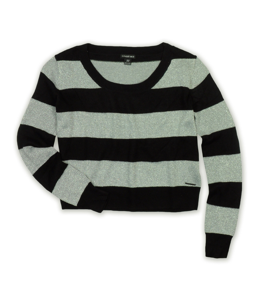 Ecko Unltd. Ecko Unltd. Womens Metallic Stripe Open Neck Knit Sweater Ecko Unltd. Ecko Unltd. Womens Metallic Stripe Open Neck Knit Sweater