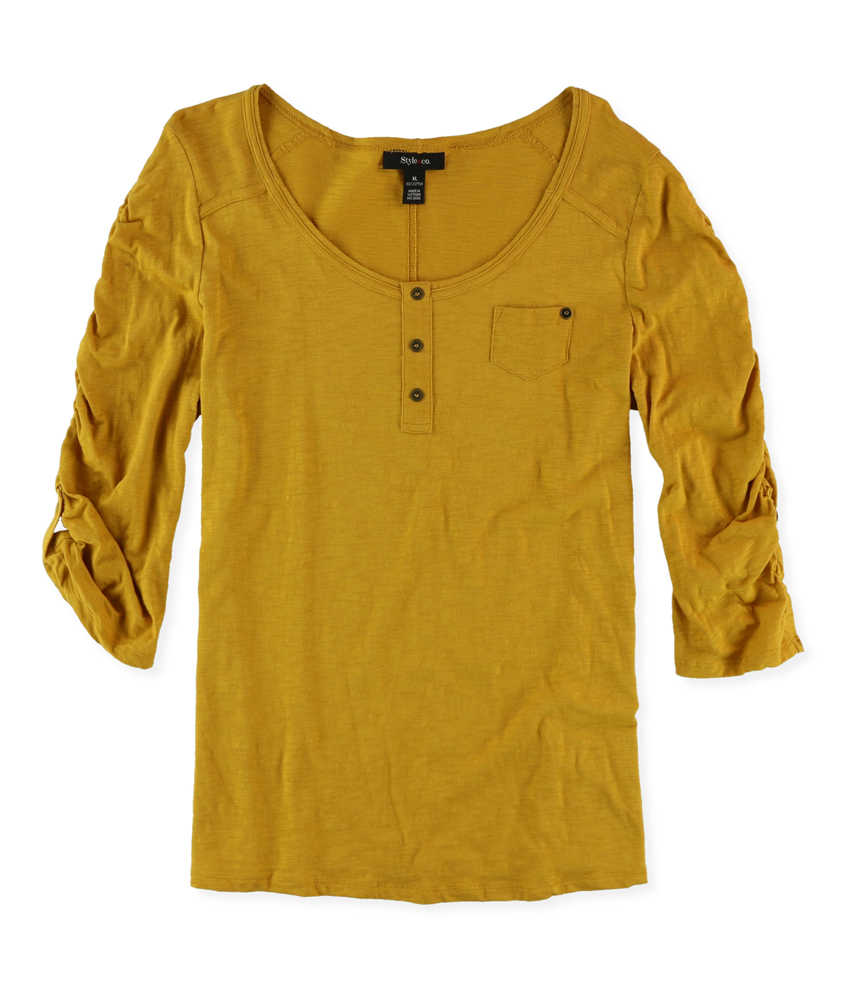 Style&co. Womens Faux Henley Shirt Style&co. Womens Faux Henley Shirt