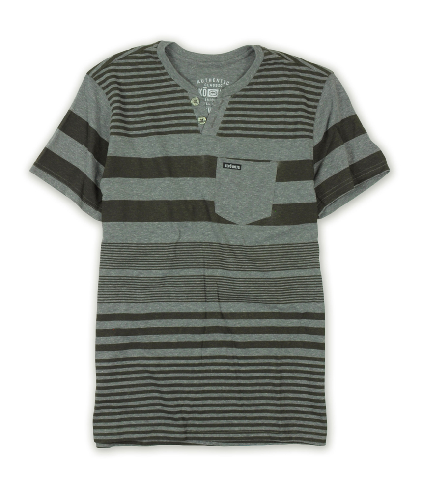 Ecko Unltd. Ecko Unltd. Mens Printed Nep Striped Henley Shirt Ecko Unltd. Ecko Unltd. Mens Printed Nep Striped Henley Shirt