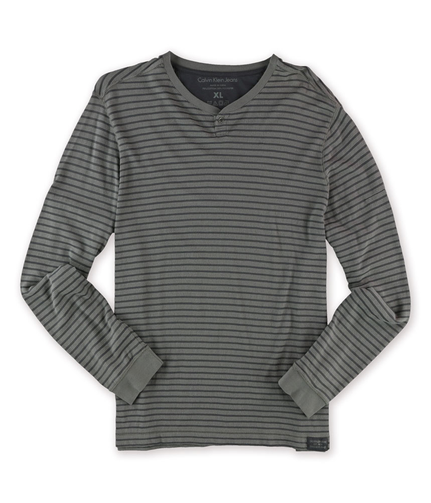 Calvin Klein Mens Striped Henley Shirt Calvin Klein Mens Striped Henley Shirt