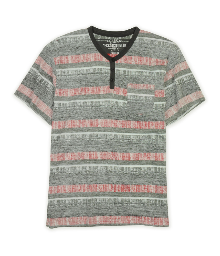 Ecko Unltd. Ecko Unltd. Mens Reversed Striped Henley Shirt Ecko Unltd. Ecko Unltd. Mens Reversed Striped Henley Shirt