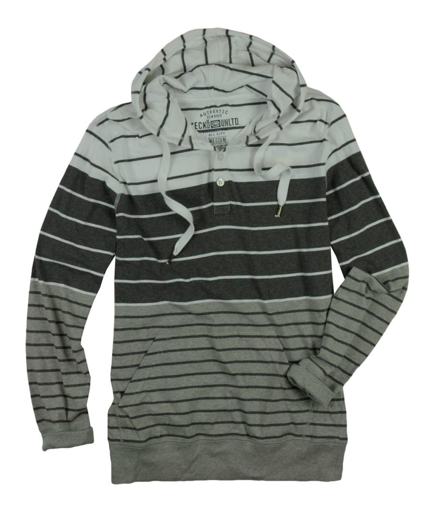 Ecko Unltd. Mens Stripe Pullover Hooded Henley Shirt Ecko Unltd. Mens Stripe Pullover Hooded Henley Shirt