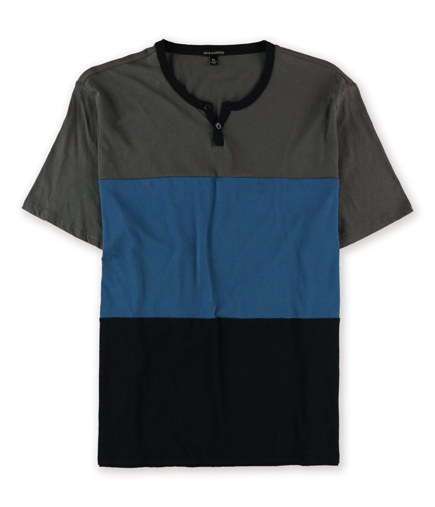 Sons of Intrigue Mens Colorblock Henley Shirt Sons of Intrigue Mens Colorblock Henley Shirt