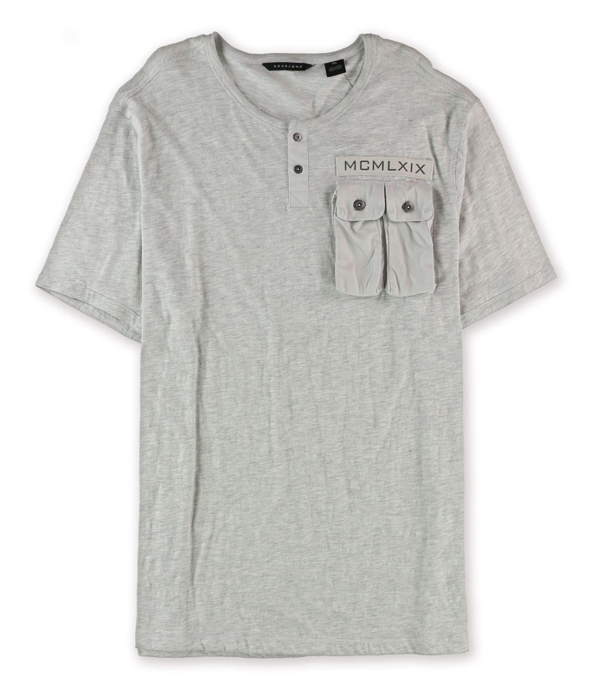Sean John Sean John Mens Double Pocket Henley Shirt Sean John Sean John Mens Double Pocket Henley Shirt