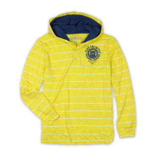 Ecko Unltd. Mens Embossed Striped Hooded Henley Shirt Ecko Unltd. Mens Embossed Striped Hooded Henley Shirt