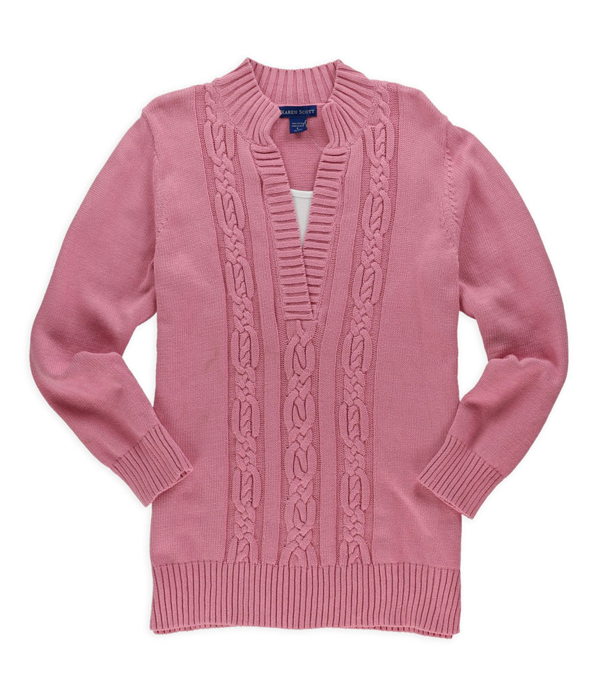 Karen Scott Womens 2-Fer Knit Sweater Karen Scott Womens 2-Fer Knit Sweater