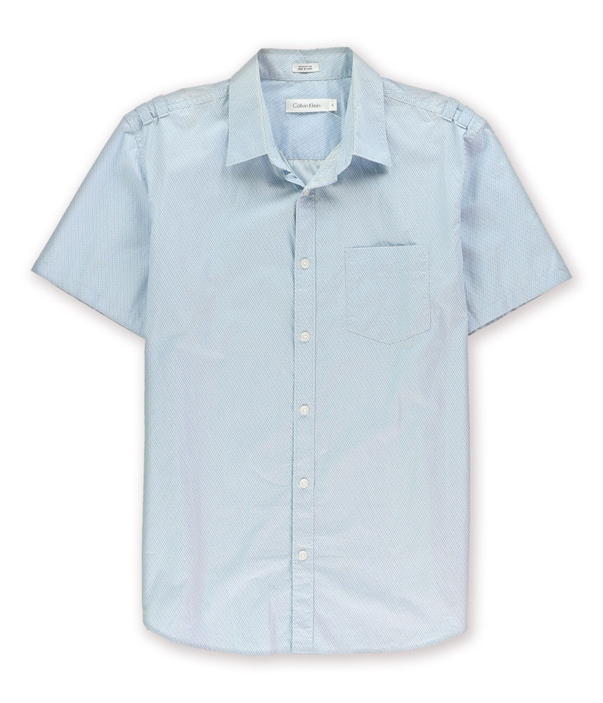 Calvin Klein Calvin Klein Mens S/s Yd Stripe Stretc Button Up Dress Shirt Calvin Klein Calvin Klein Mens S/s Yd Stripe Stretc Button Up Dress Shirt