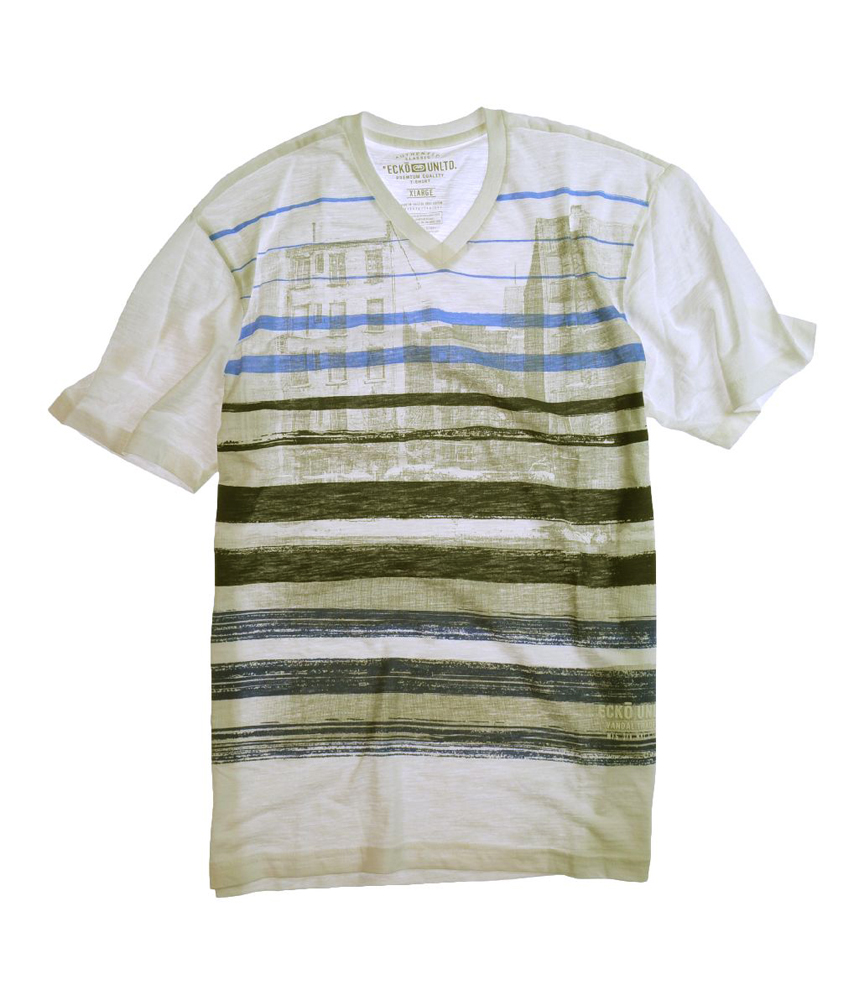 Ecko Unltd. Mens Stripe Life Slub Graphic T-Shirt Ecko Unltd. Mens Stripe Life Slub Graphic T-Shirt