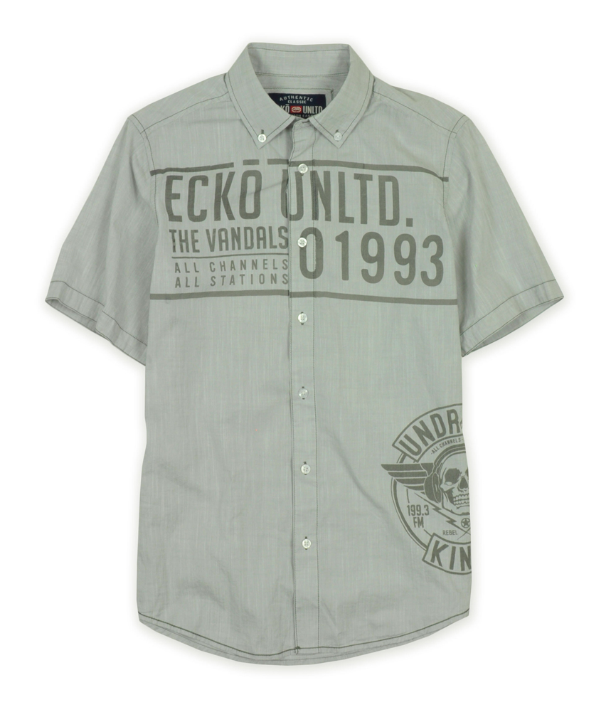 Ecko Unltd. Mens Kings Ss Woven Graphic Button Up Shirt Ecko Unltd. Mens Kings Ss Woven Graphic Button Up Shirt