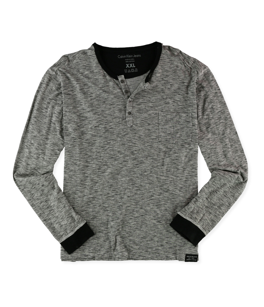 Calvin Klein Mens Marled Henley Shirt Calvin Klein Mens Marled Henley Shirt
