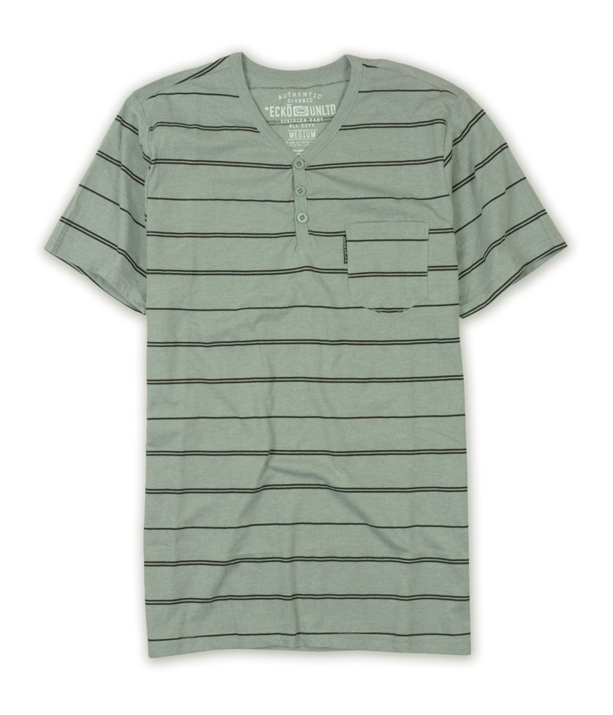 Ecko Unltd. Mens Fireworks Y-neck Striped Henley Shirt Ecko Unltd. Mens Fireworks Y-neck Striped Henley Shirt