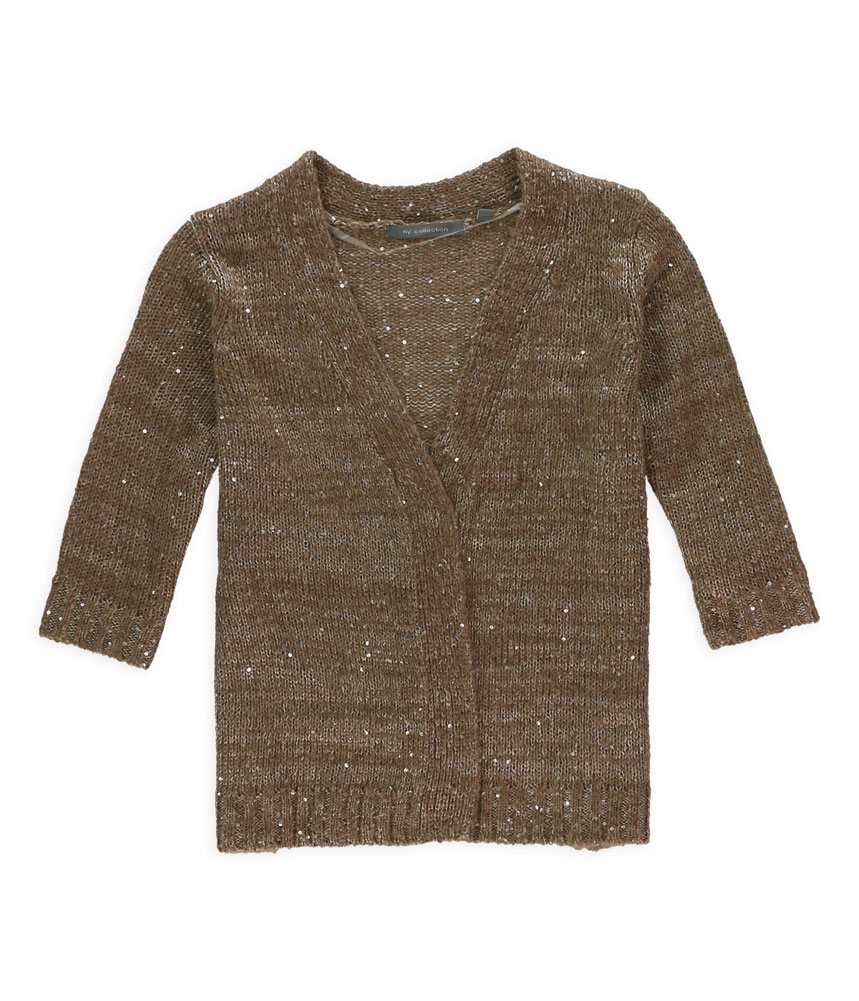 NY Collection Womens Sequined Open Front Cardigan Sweater NY Collection Womens Sequined Open Front Cardigan Sweater