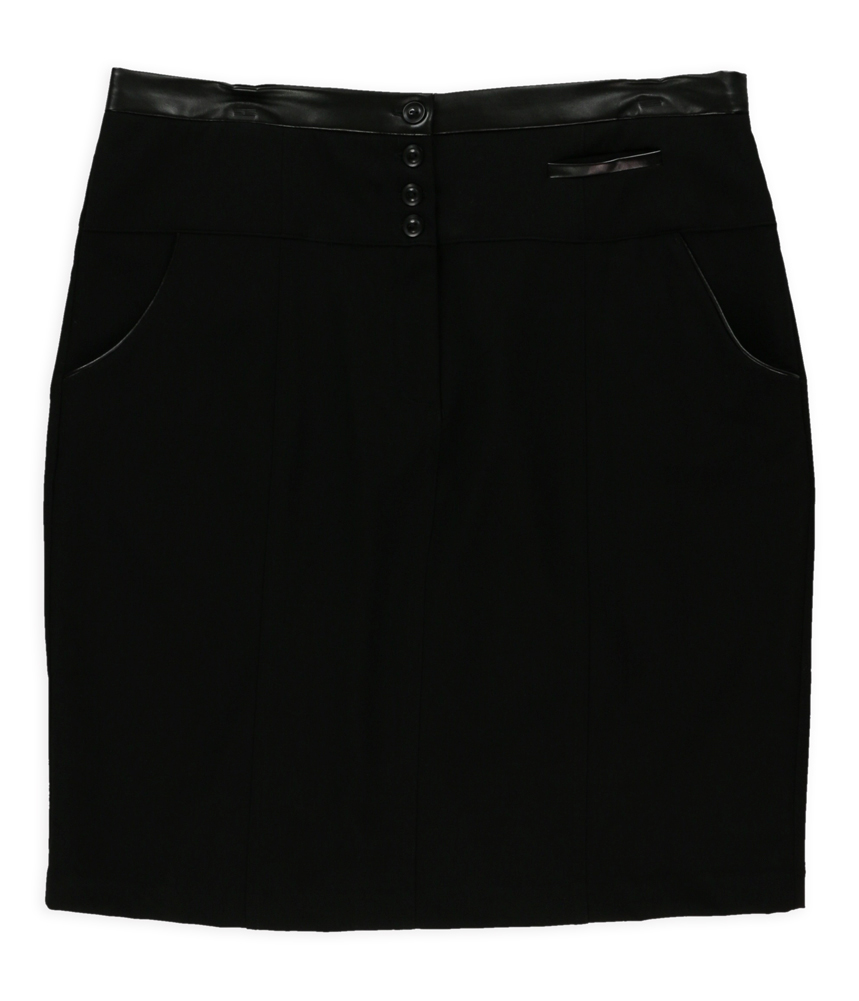 AGB Womens Faux Leather Trim Pencil Skirt AGB Womens Faux Leather Trim Pencil Skirt