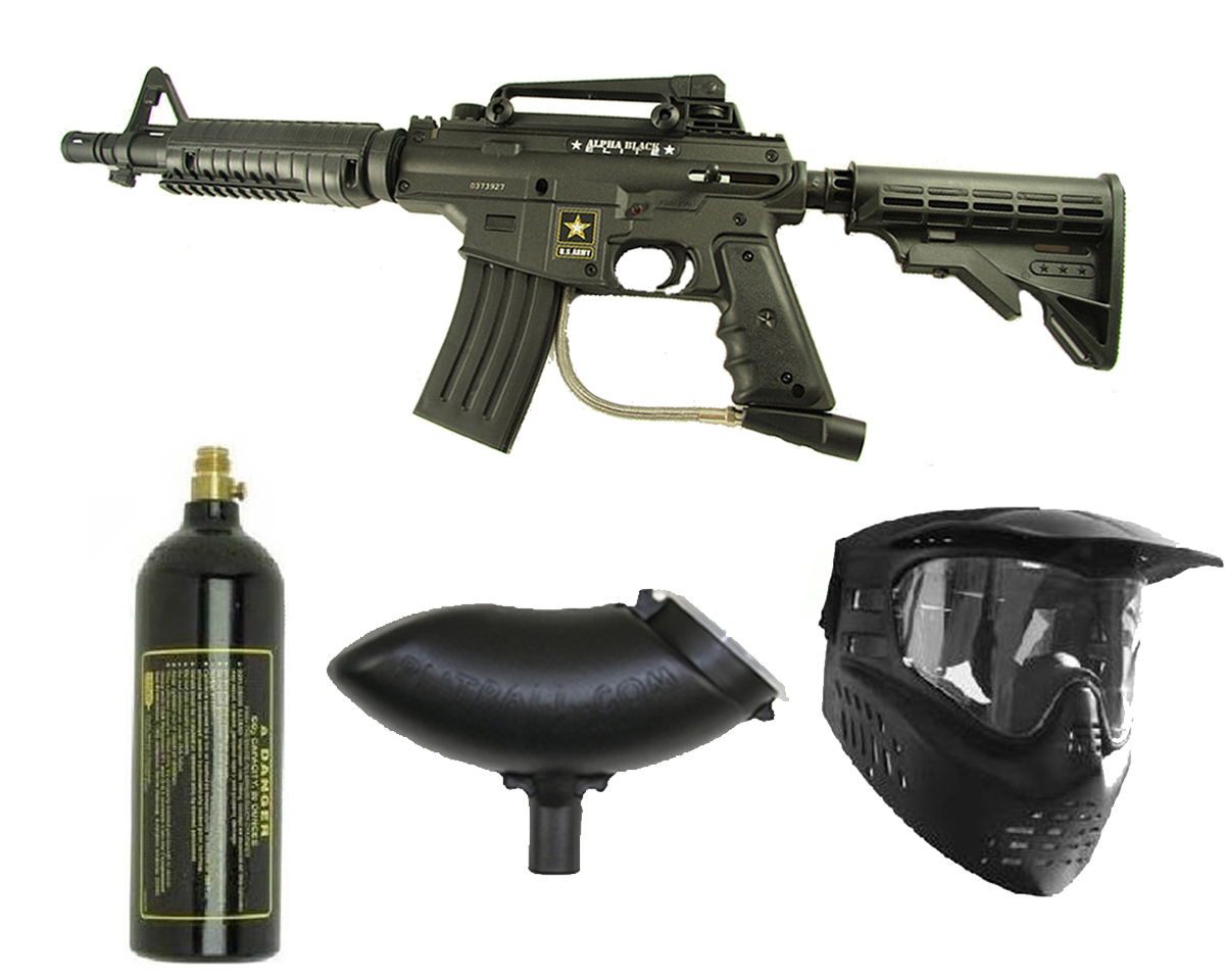 US Army Alpha Black Elite E-Grip Paintball Marker Gun 3Skull Package Set at Sears.com