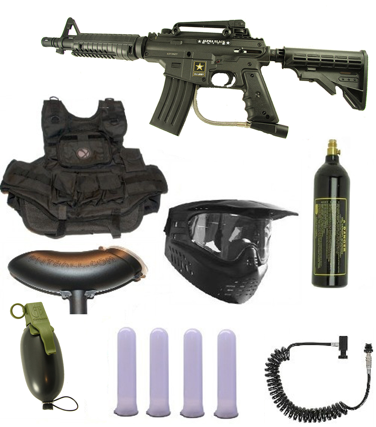 US Army Alpha Black Elite E-Grip Paintball Marker Gun 3Skull Infantry Set at Sears.com