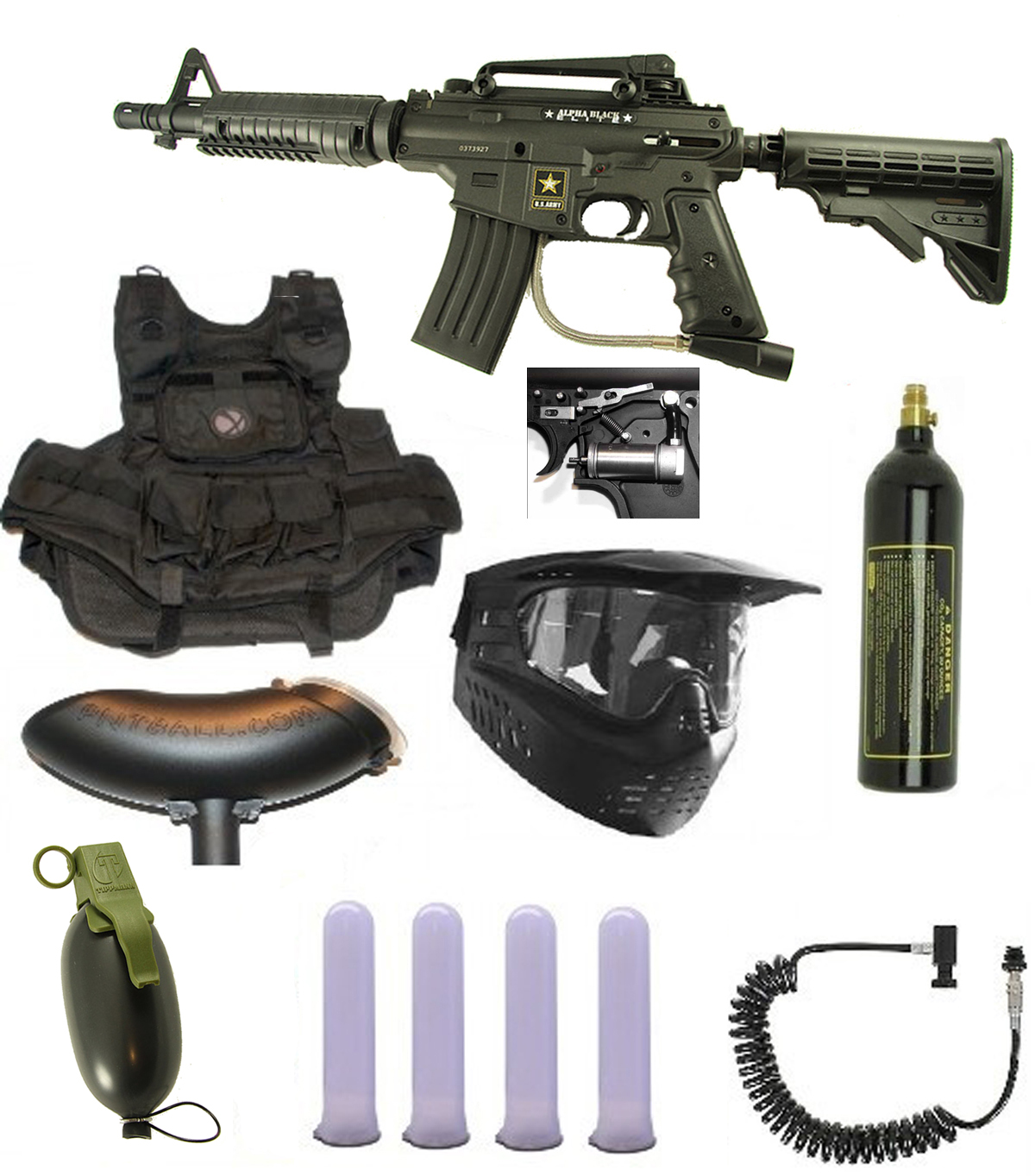 US Army Alpha Black Elite w/ Response Paintball Marker Gun 3Skull Infantry Set at Sears.com