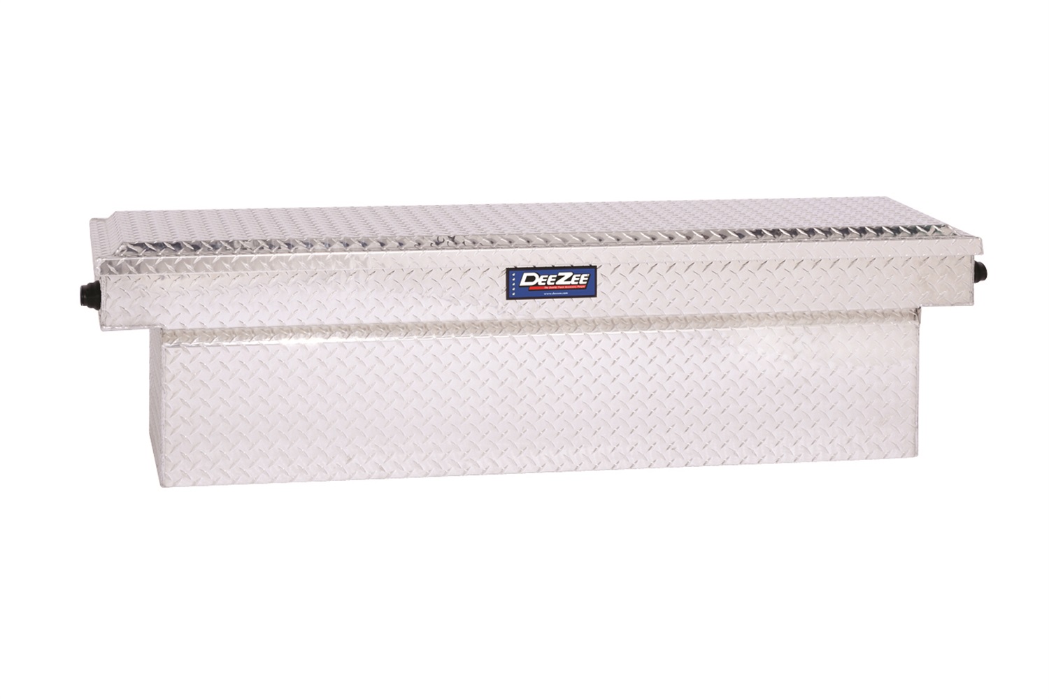 Dee Zee Zee DZ9170 Blue Label Single Lid Crossover Tool Box .072 Brite-Tread Aluminum Clear Coat Volume 12.79 cu. ft. L 69.75 in.