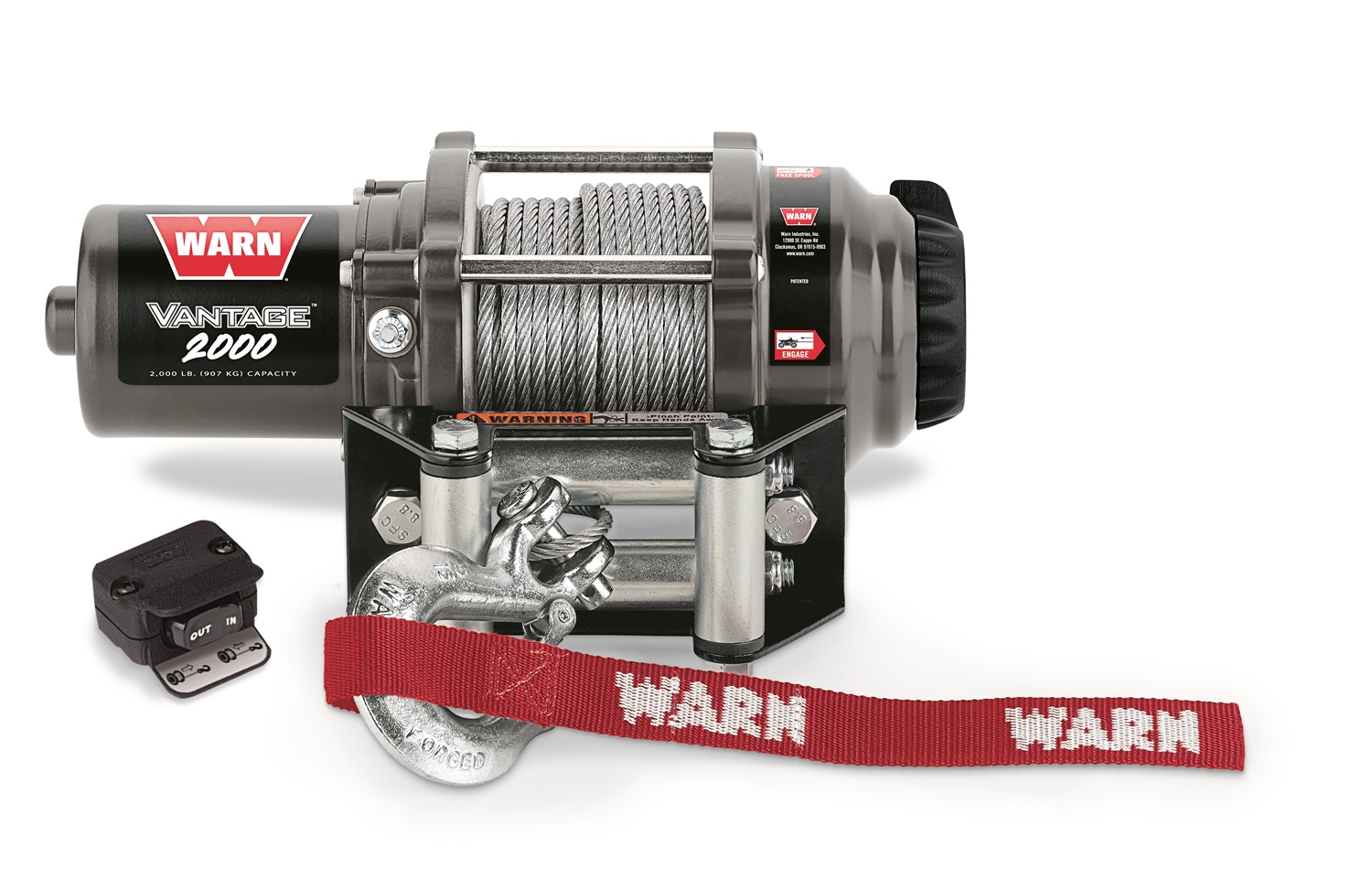 89020 Vantage 2000  Winch  2000 lbs./907 kg  12V Permanent Magnet Motor  50 ft. Wire Rope