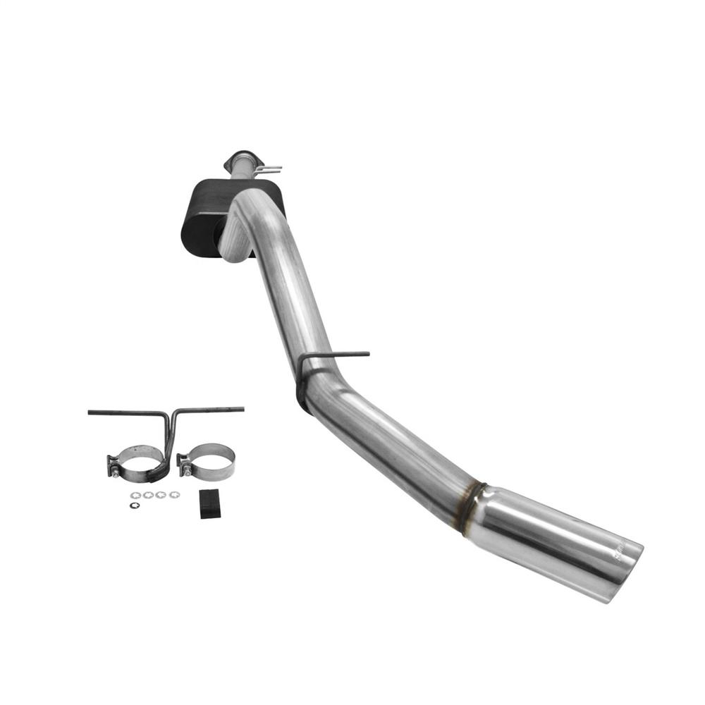 817640 Force II Cat Back System  Single Single Side Exit  Incl. 3.5 in. Tubing No Muffer 4 in. Polished 304 Embossed Stainless